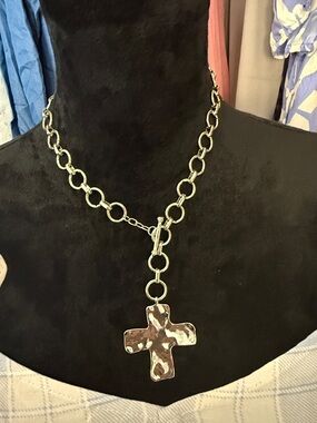 Zenana Hammered Cross Necklace - Women Jewelry